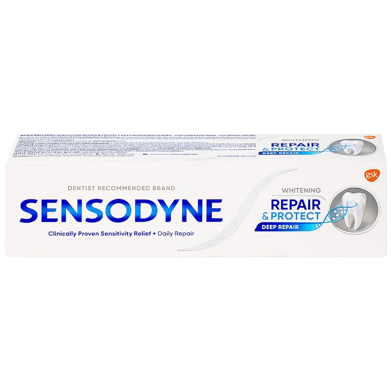 Kem đánh răng Sensodyne Repair And Protect Deep Repair Whitening giảm ê buốt răng, cơ chế phục hồi sâu (100g)