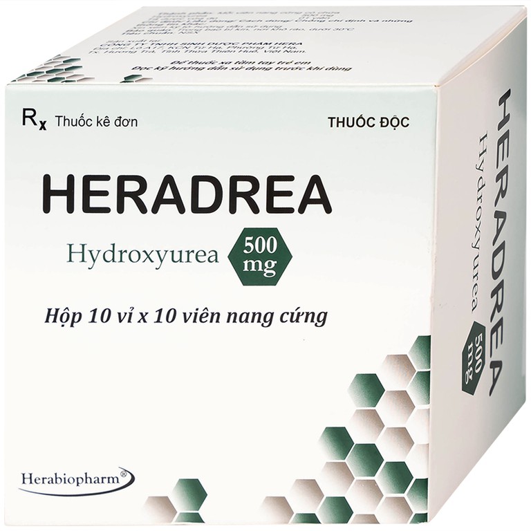 Thuốc Heradrea 500 Herabiopharm điều trị bệnh bạch cầu dòng tủy mạn tính (10 vỉ x 10 viên)