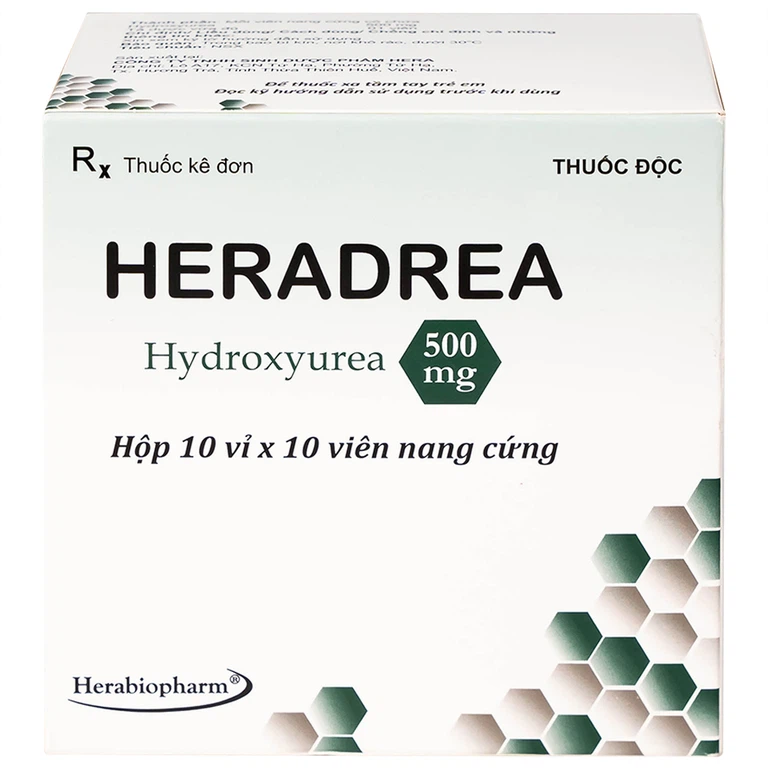 Thuốc Heradrea 500 Herabiopharm điều trị bệnh bạch cầu dòng tủy mạn tính (10 vỉ x 10 viên)