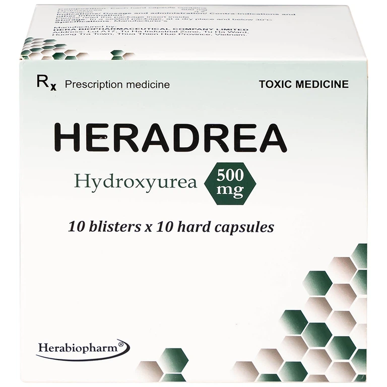 Thuốc Heradrea 500 Herabiopharm điều trị bệnh bạch cầu dòng tủy mạn tính (10 vỉ x 10 viên)