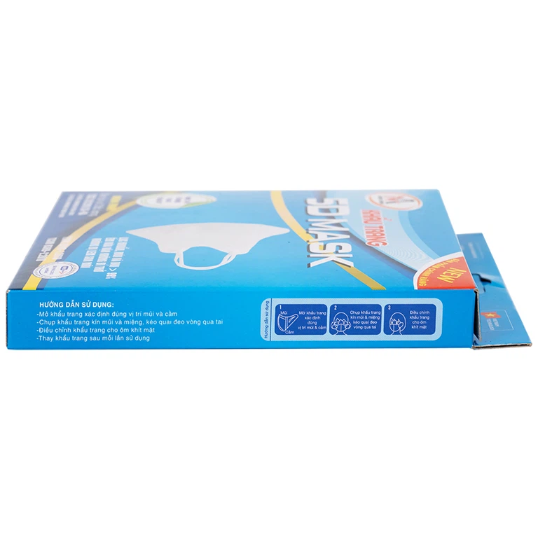 Khẩu trang 5D Mask Nam Anh lọc khuẩn, mùi và bụi trên 99% (10 cái)