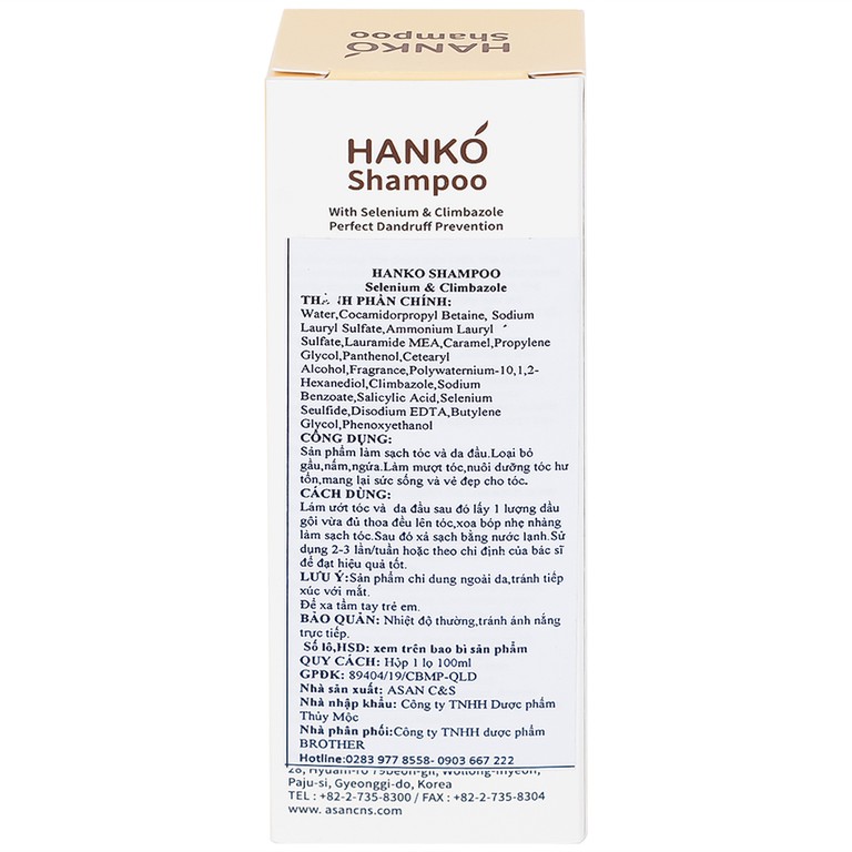 Dầu gội Hanko Shampoo giúp loại bỏ gàu, nấm, ngứa (100ml)