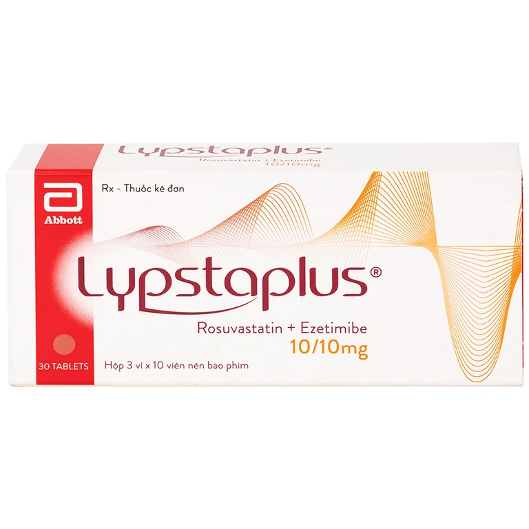 Viên nén Lypstaplus 10/10mg Abbott điều trị tăng cholesterol máu nguyên phát (3 vỉ x 10 viên)