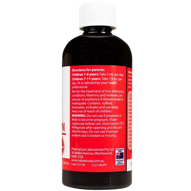 Nature's Way Kids Smart Multi + Iron hỗ trợ tăng cường sức khỏe và đề kháng (200ml)