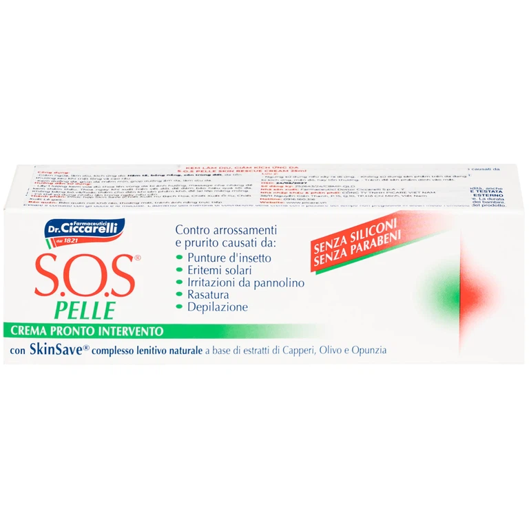 Kem bôi Dr.Ciccarelli S.O.S Pelle Skin Rescue Cream làm dịu và giảm kích ứng da (25ml)