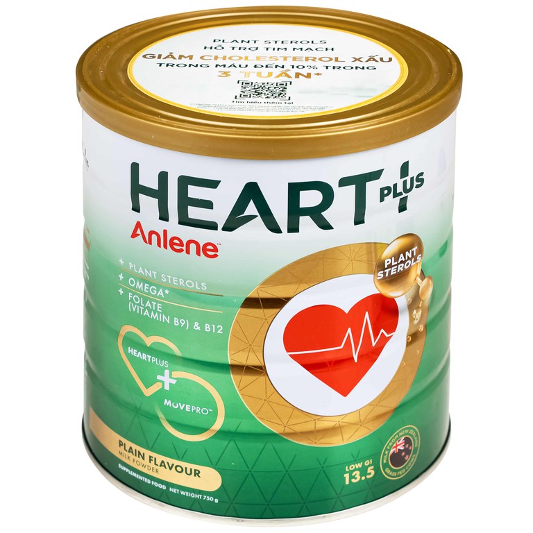 Sữa Anlene Heart Plus chứa hệ dưỡng chất dành cho người quan tâm đến sức khỏe tim mạch (750g)