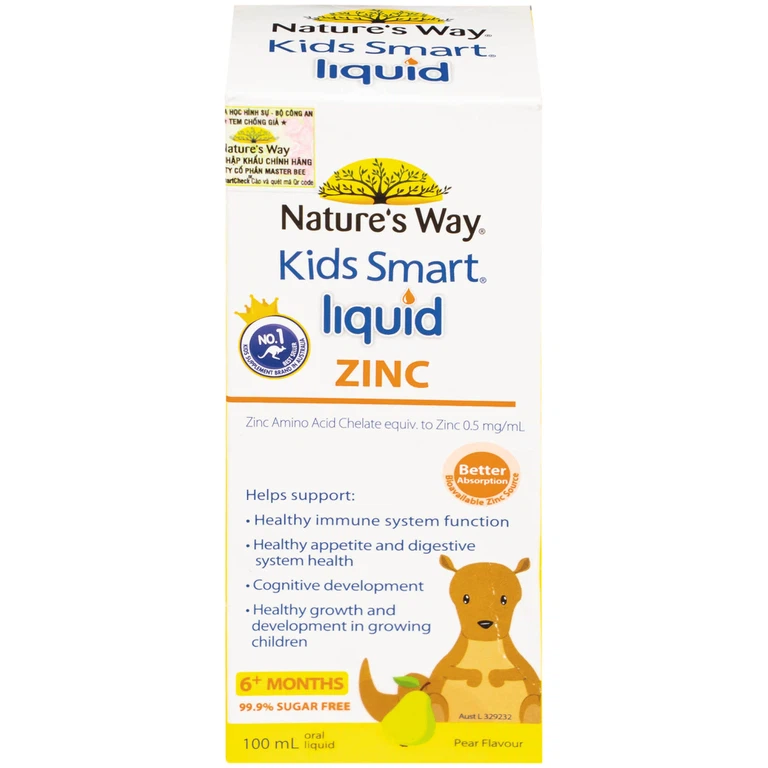 Natures Way Kids Smart Liquid Zinc bổ sung kẽm, tăng đề kháng, kích thích thèm ăn (100ml)
