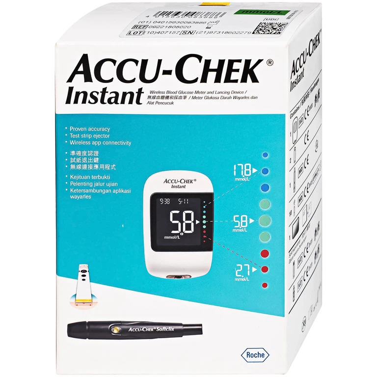 Máy đo đường huyết Accu-Chek Instant hỗ trợ theo dõi, kiểm soát lượng đường trong máu