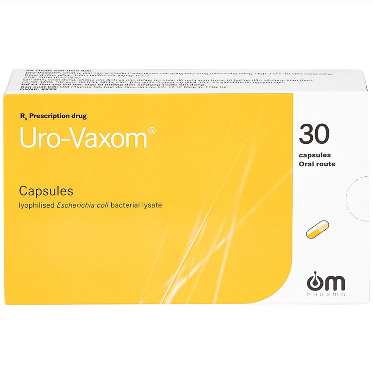 Thuốc Uro-Vaxom OM Pharma tăng cường miễn dịch do nhiễm khuẩn đường tiết niệu (3 vỉ x 10 viên)