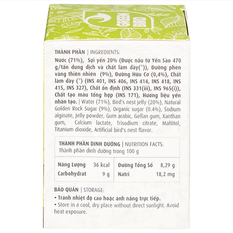 Nước Yến Sào Chưng Đường Phèn Greenbird (hũ 72g)