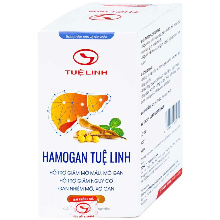 Viên uống giải độc gan Hamogan Tuệ Linh hỗ trợ giảm mỡ máu, mỡ gan (30 viên)