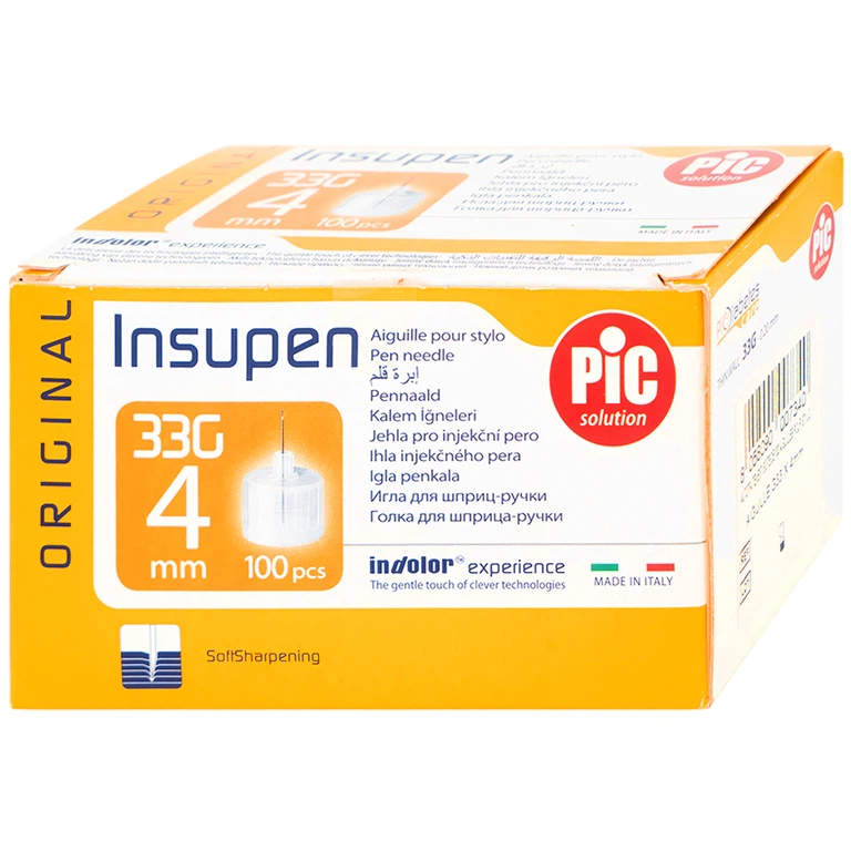 Đầu kim tiểu đường PIC Insupen Original dùng để gắn vào đầu bút tiêm Insulin (100 Cái)