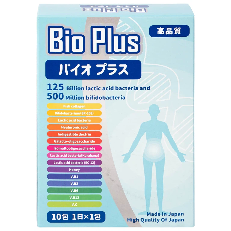 Dung dịch Bio Plus 15g Kenko bổ sung vi khuẩn có lợi cho hệ tiêu hóa, cân bằng đường ruột (10 gói)