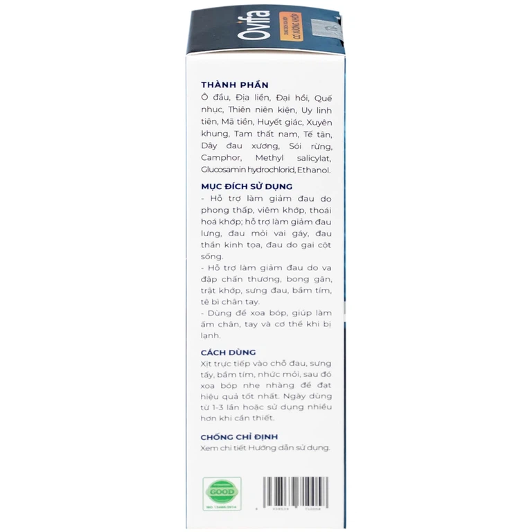 DUNG DỊCH XOA BÓP CƠ XƯƠNG KHỚP OVIFA 60ML