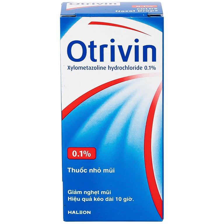 Thuốc nhỏ mũi Otrivin 0.1% GSK điều trị nghẹt mũi, sung huyết mũi họng (10ml)