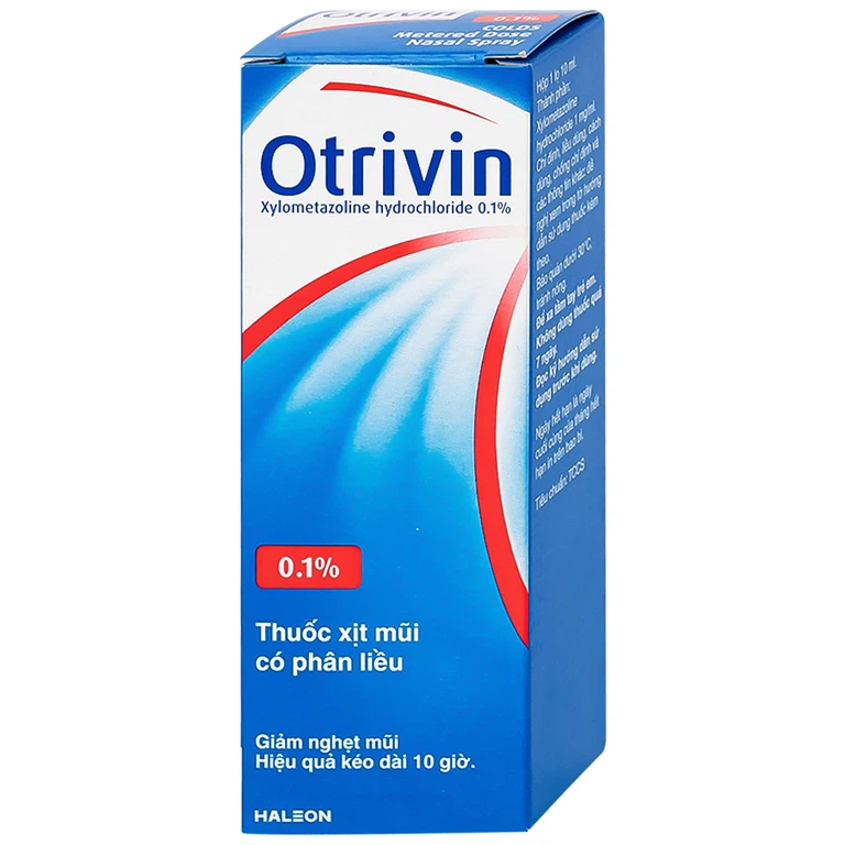Thuốc xịt mũi Otrivin 0.1% GSK điều trị nghẹt mũi, sung huyết mũi (10ml) 