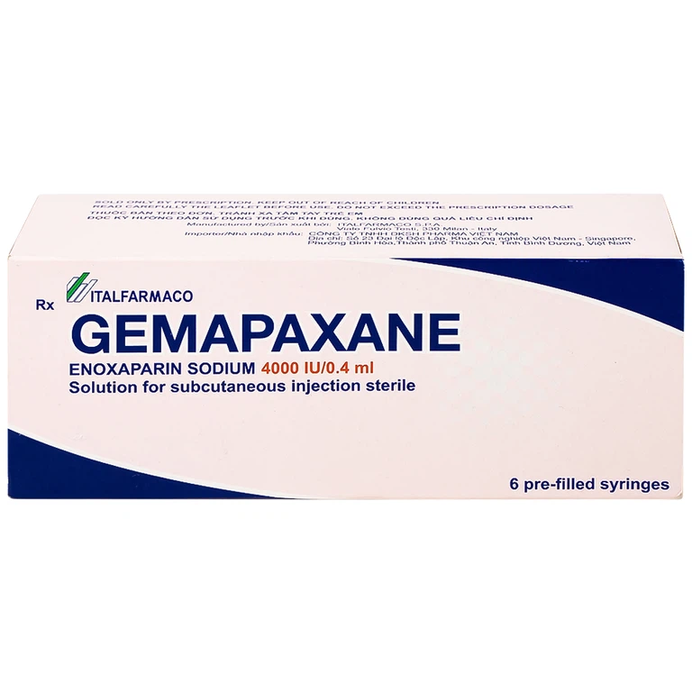 Thuốc tiêm Gemapaxane 4000/0.4ml Italfarmaco dự phòng huyết khối tĩnh mạch (6 bơm tiêm)
