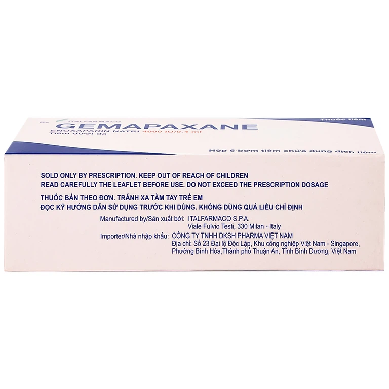 Thuốc tiêm Gemapaxane 4000/0.4ml Italfarmaco dự phòng huyết khối tĩnh mạch (6 bơm tiêm)
