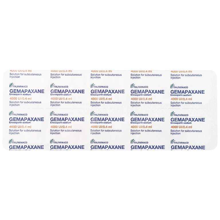 Thuốc tiêm Gemapaxane 4000/0.4ml Italfarmaco dự phòng huyết khối tĩnh mạch (6 bơm tiêm)