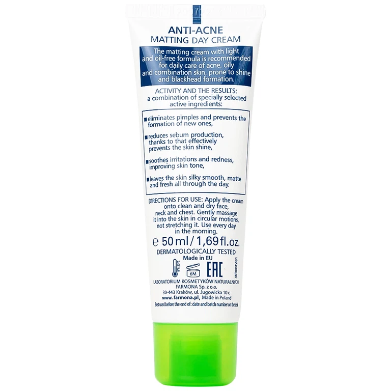Kem Dermacos Anti-Acne Matting Cream giảm nhờn, ngăn ngừa mụn (50ml)