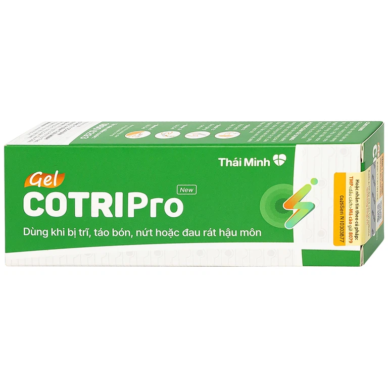 Gel Cotripro Thái Minh hỗ trợ cho người bị trĩ, táo bón, nứt hoặc đau rát hậu môn (25g)