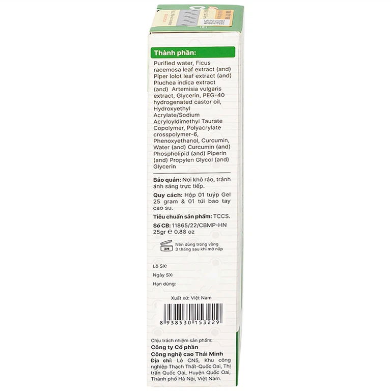 Gel Cotripro Thái Minh hỗ trợ cho người bị trĩ, táo bón, nứt hoặc đau rát hậu môn (25g)