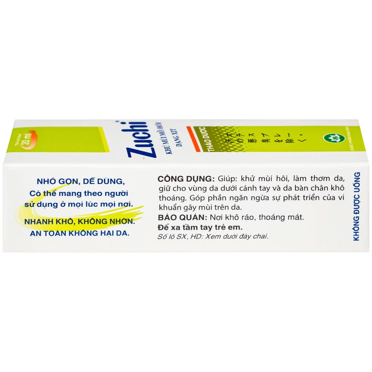 Xịt khử mùi Zuchi Hoa Linh Thảo Dược ngăn ngừa hôi nách, hôi chân (20ml)