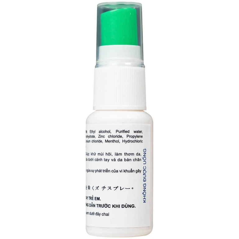 Xịt khử mùi Zuchi Hoa Linh Thảo Dược ngăn ngừa hôi nách, hôi chân (20ml)