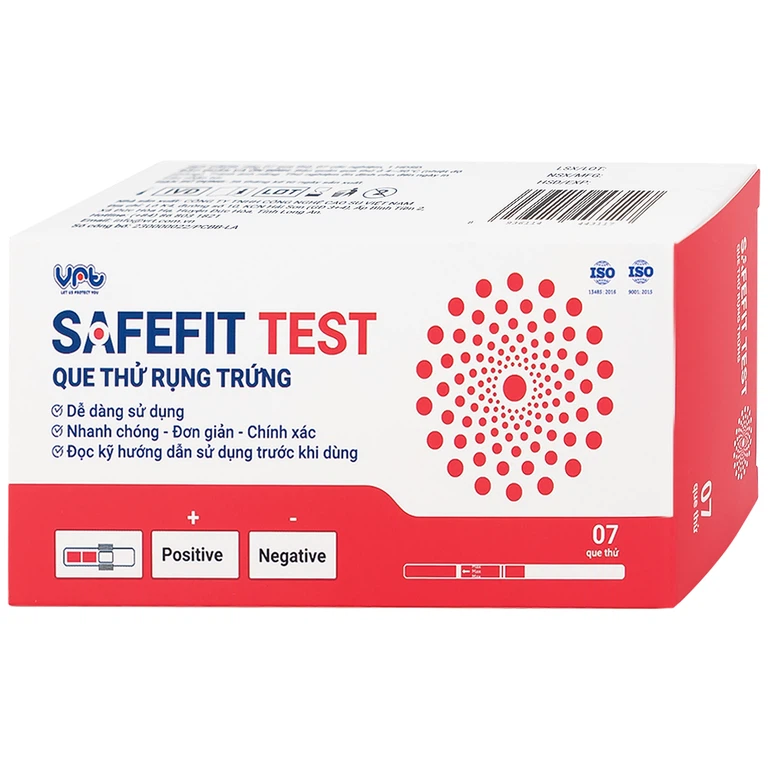Que thử rụng trứng Safefit Test dùng để xác định ngày rụng trứng (7 que)