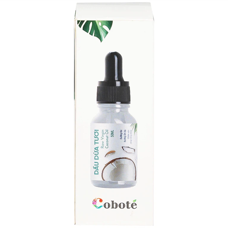 Dầu Dừa Tươi Raw Virgin Coconut Oil Coboté 50ml dưỡng ẩm da, dưỡng tóc, chăm sóc răng miệng