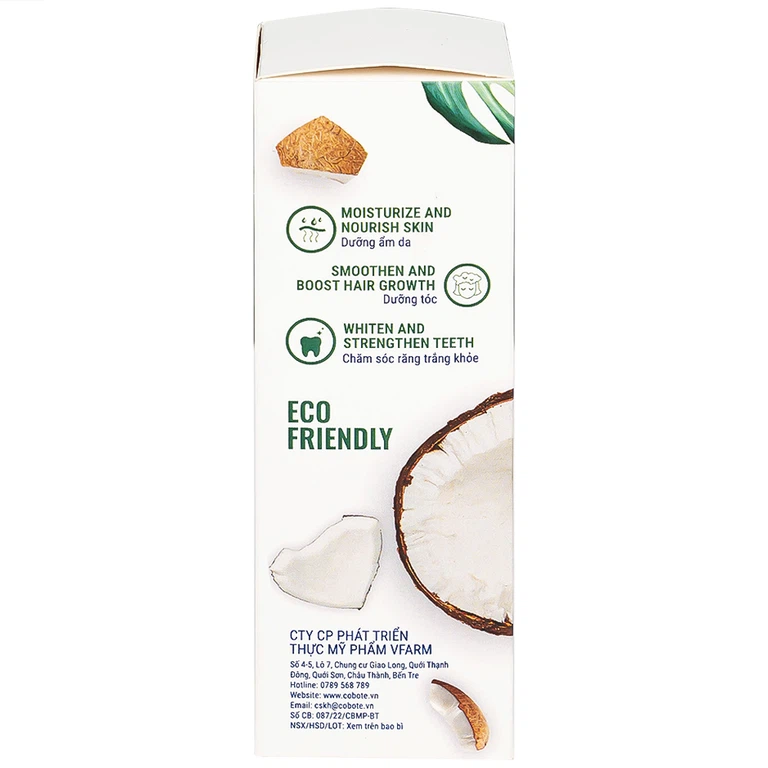 Dầu Dừa Tươi Raw Virgin Coconut Oil Coboté 50ml dưỡng ẩm da, dưỡng tóc, chăm sóc răng miệng