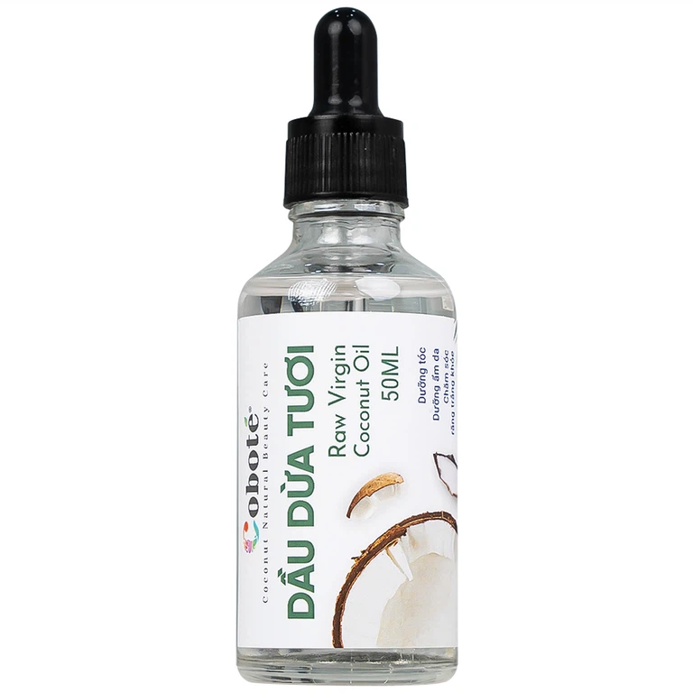 Dầu Dừa Tươi Raw Virgin Coconut Oil Coboté 50ml dưỡng ẩm da, dưỡng tóc, chăm sóc răng miệng