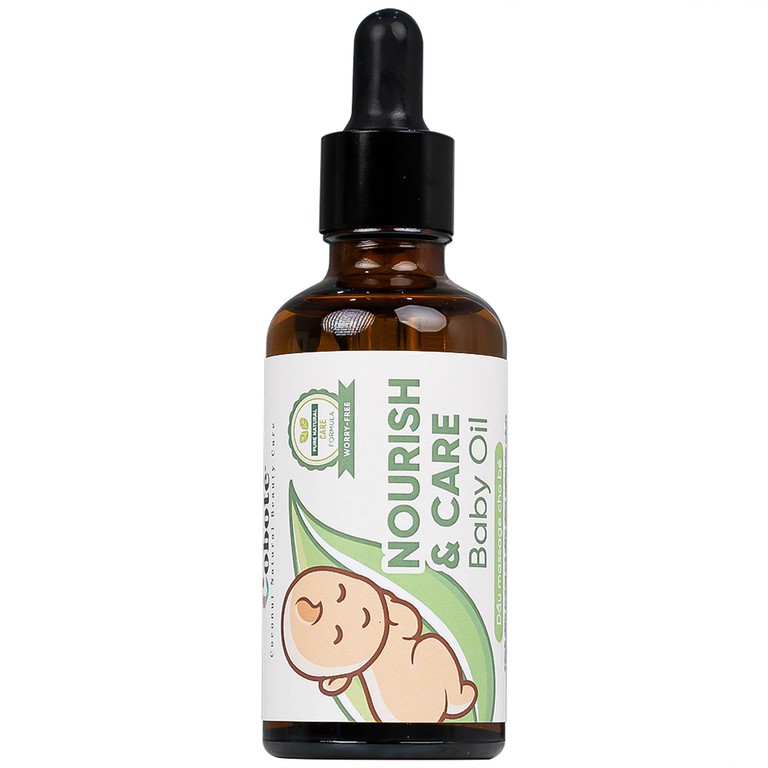 Dầu Massage Cho Bé Nourish & Care Baby Oil Coboté 50ml dưỡng ẩm, dịu vết công trùng cắn, giảm rôm sảy, cứt trâu