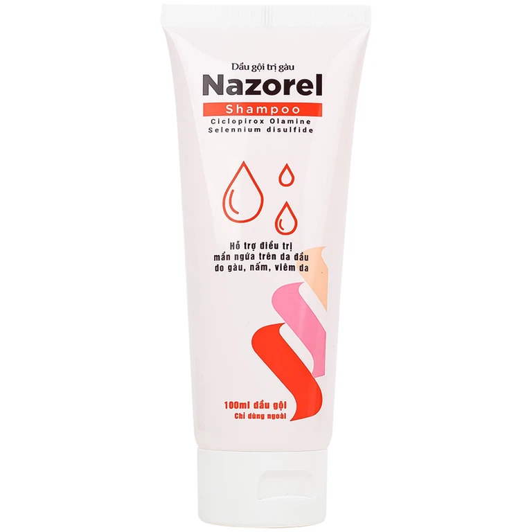 DẦU GỘI TRỊ GÀU NAZOREL SHAMPOO CICLOPIROX OLAMINE 100ML