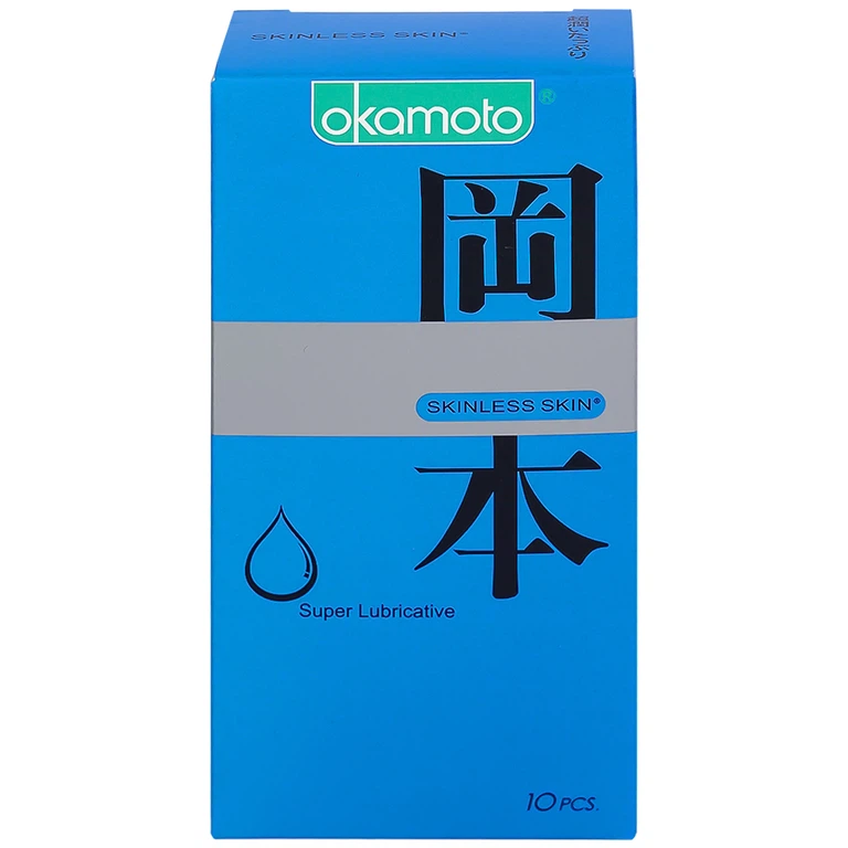 Bao cao su Okamoto Skinless skin super lubricative siêu mỏng, dẻo dai và mềm mại (10 cái)