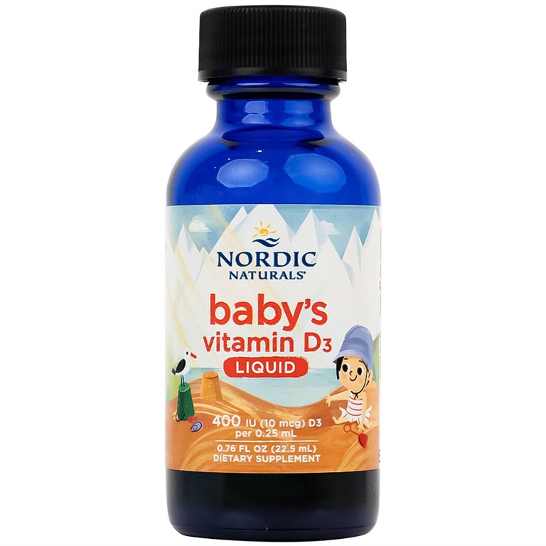 Dung dịch Nordic Naturals Baby's Vitamin D3 22.5ml bổ sung Vitamin D, tăng cường hấp thu canxi vào xương
