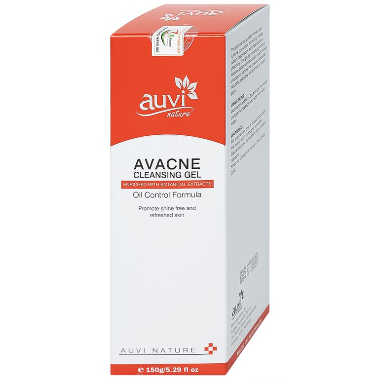 Gel rửa mặt Avacne Cleansing Auvi giúp làm sạch và giảm nhờn, dưỡng ẩm và se khít lỗ chân lông (150g)