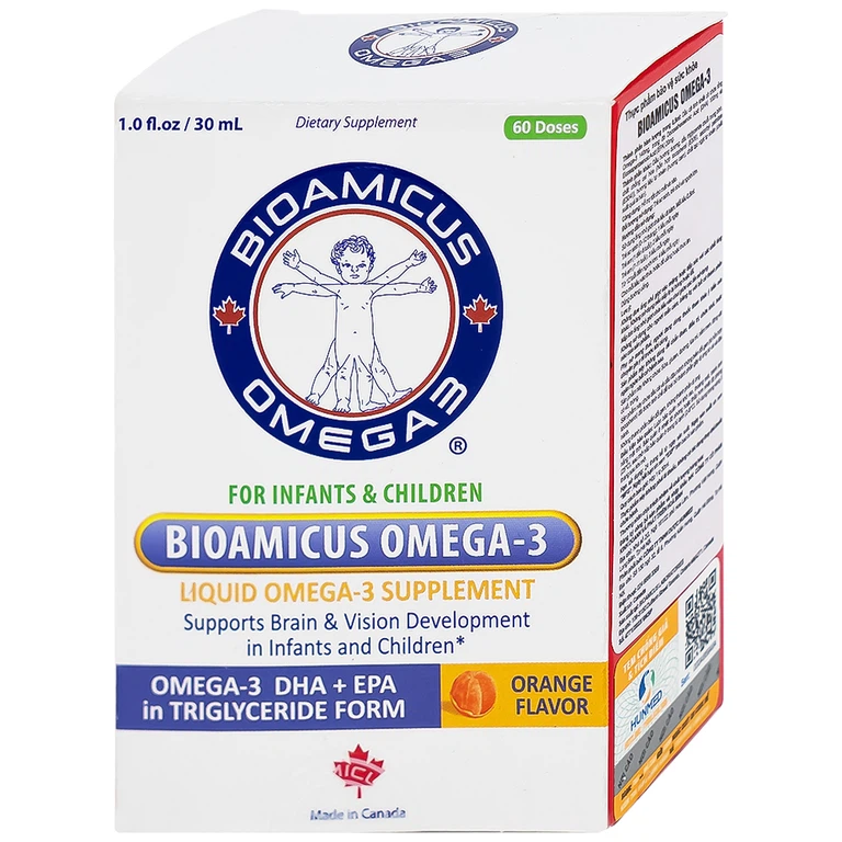Thực phẩm bảo vệ sức khỏe Bioamicus Omega-3 hỗ trợ tốt cho mắt và não (30ml)