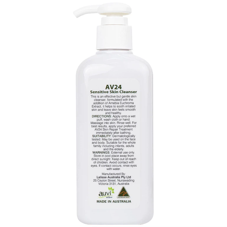 Gel tắm Auvi Nature AV24 Sensitive Skin Cleanser giúp làm sạch da và dưỡng ẩm (250ml)