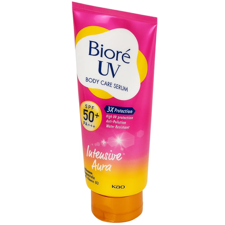 Serum chống nắng Bioré UV Body Care Serum Intensive Aura SPF50+ PA+++ dưỡng thể sáng da mịn màng (150ml)