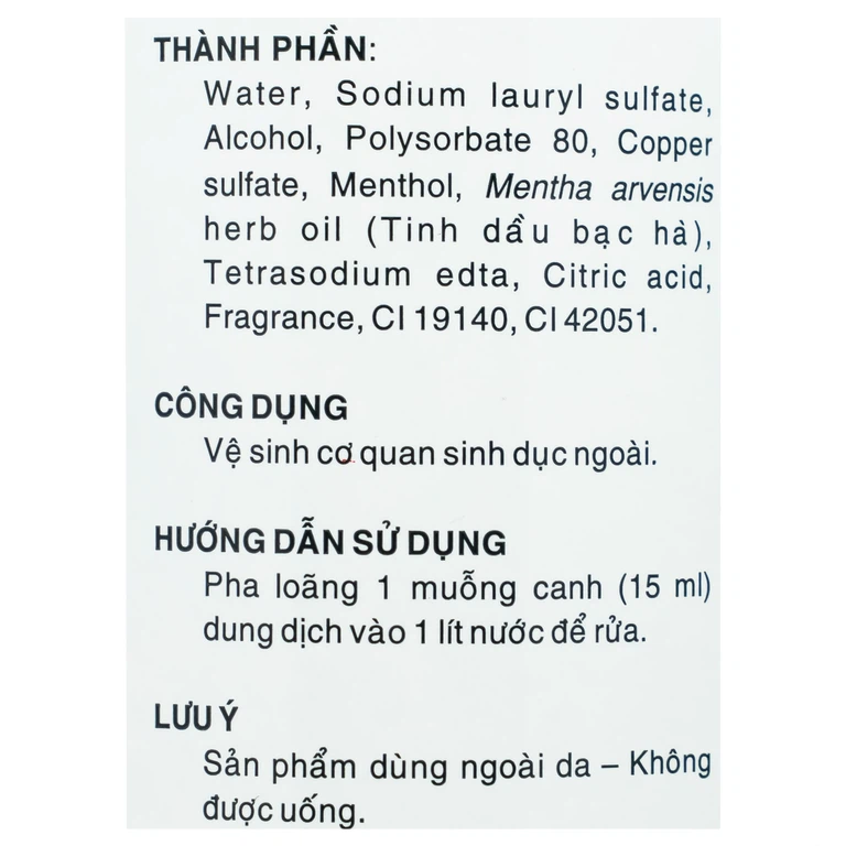 Dung dịch vệ sinh phụ nữ Gynofar sạch khuẩn, giữ cân bằng pH da (500ml)