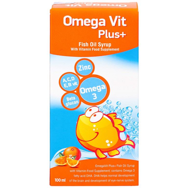 Siro Omega Vit Plus+ Botafarma hỗ trợ tăng khả năng chống oxy hóa, tốt cho não bộ và mắt (100ml)