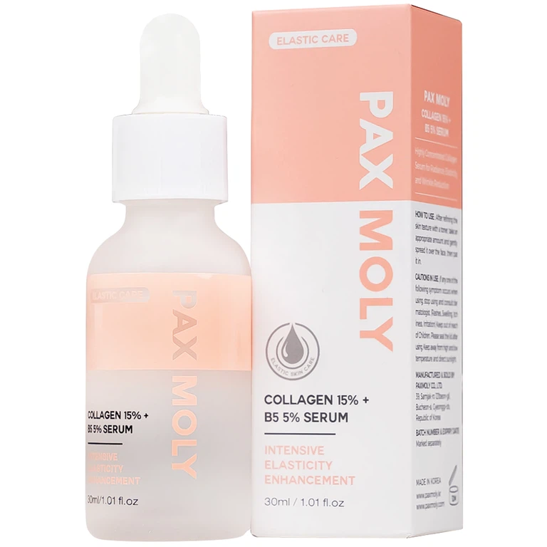 Serum Pax Moly Collagen 15% + B5 5% (Rose) giúp dưỡng ẩm, giảm nếp nhăn, cải thiện độ đàn hồi (30ml)