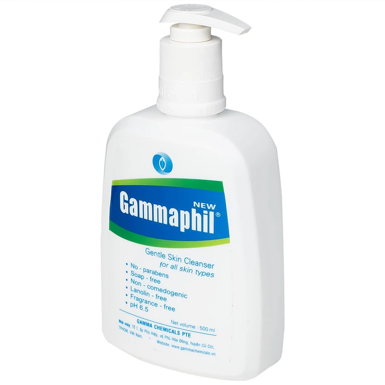 Sữa rửa mặt và toàn thân cao cấp Gammaphil Gentle Skin Cleanser 500ml làm sạch da, dịu nhẹ, dưỡng da