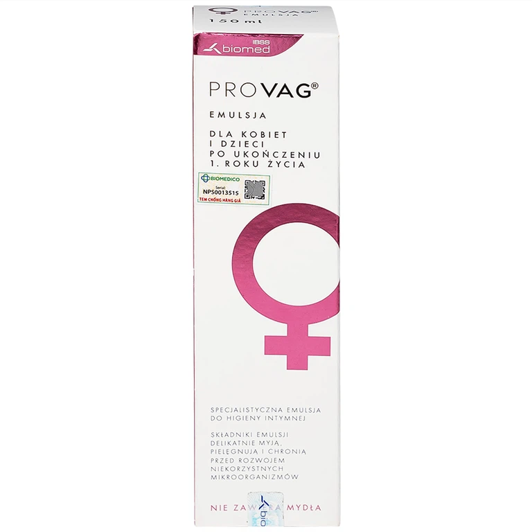 Dung dịch vệ sinh phụ nữ hàng ngày Provag Emulsion 150ml Biomed làm sạch cơ quan sinh dục ngoài 