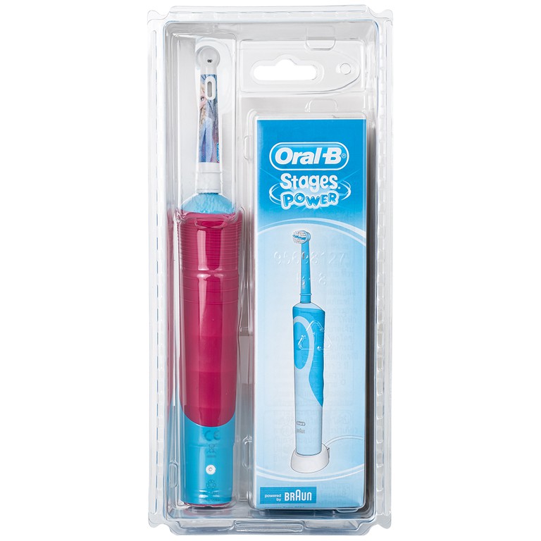 Bàn chải đánh răng trẻ em sạc điện Oral-B Vitality D12 Disney Frozen giúp làm sạch mảng bám trên răng một cách toàn diện