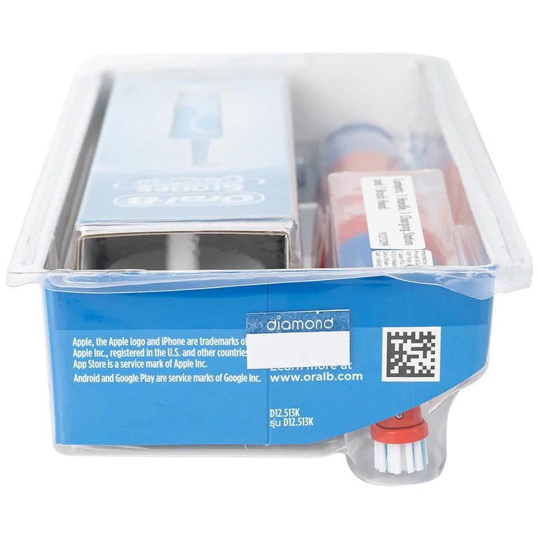 Bàn chải đánh răng trẻ em sạc điện Oral-B Vitality D12 Disney Cars giúp làm sạch mảng bám trên răng một cách toàn diện