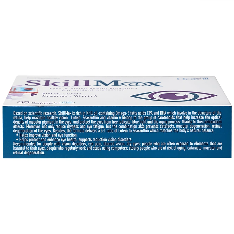 Viên uống SkillMax Ocavill hỗ trợ tăng cường thị lực, cải thiện các triệu chứng khô mắt, mỏi mắt (2 vỉ x 15 viên)