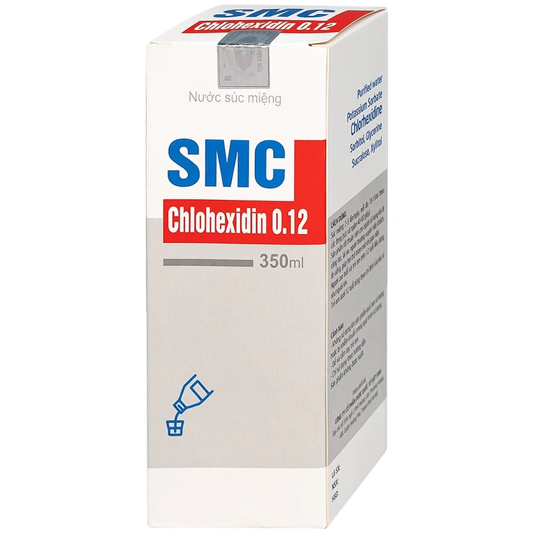 Nước súc miệng SMC Chlohexidin 0.12 Việt Sinh Pharma phòng ngừa và điều trị viêm nướu, viêm nha chu (350ml)