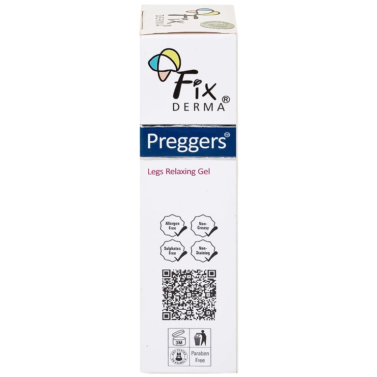 Gel Preggers Leg Relaxing 60g Fixderma dưỡng ẩm, giảm chuột rút, phù nề, giãn tĩnh mạch chân cho bà bầu 